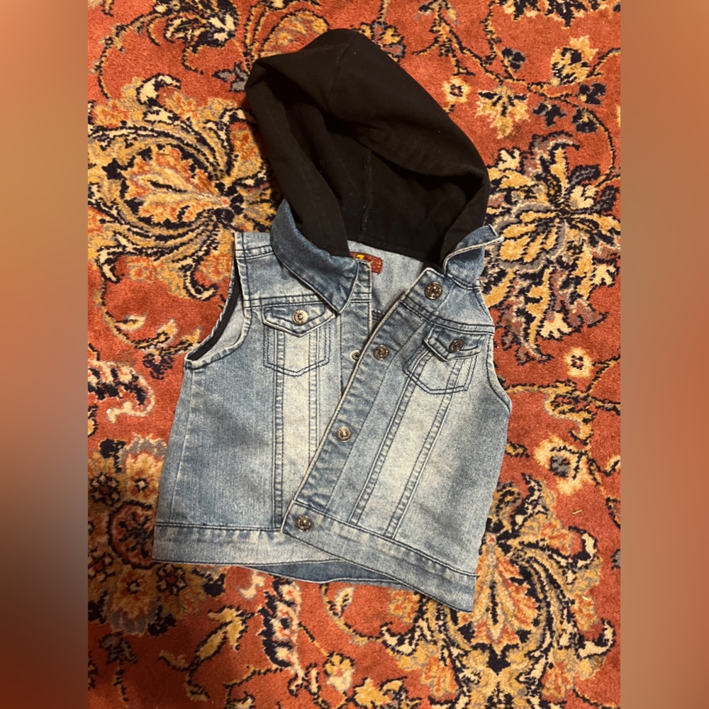 2t children’s seven denim vest w cotton hood